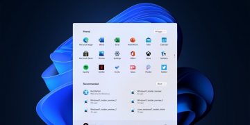 Windows11 insider preview - start menu